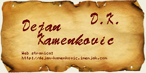 Dejan Kamenković vizit kartica